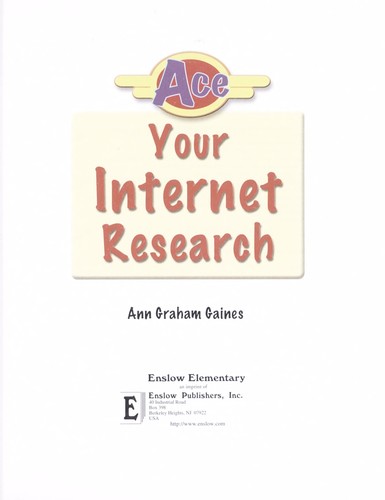 Cover for Ace your Internet research