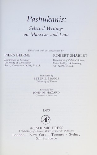 Cover for Pashukanis