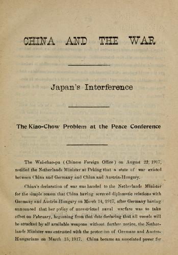 Cover for China at the peace conference
