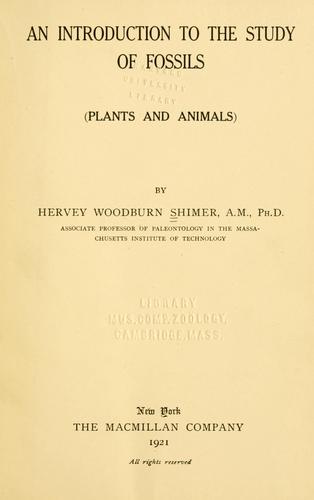Cover for An introduction to the study of fossils (plants and animals)