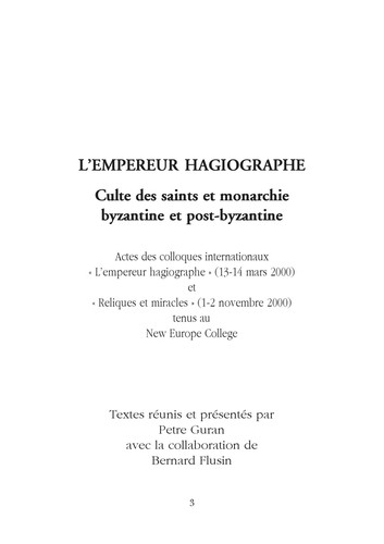Cover for L' empereur hagiographe