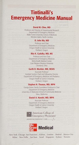 Cover for Tintinalli's emergency medicine manual