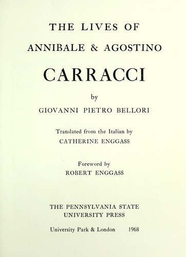Cover for The lives of Annibale & Agostino Carracci.