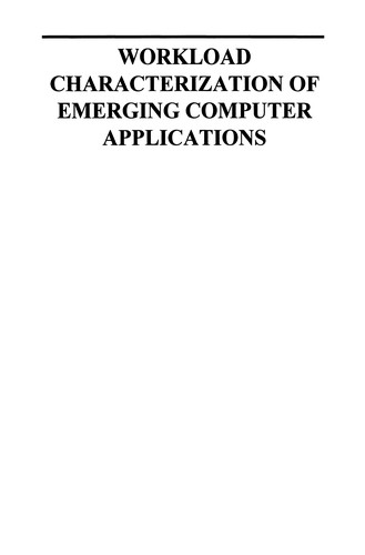 Cover for Workload Characterization of Emerging Computer Applications