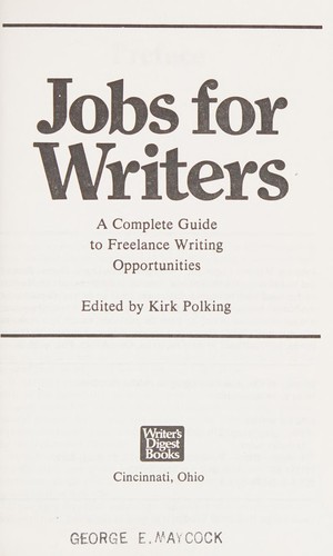 Cover for Jobs for writers
