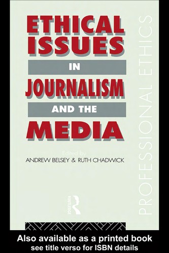 Cover for Ethical issues in journalism and the media