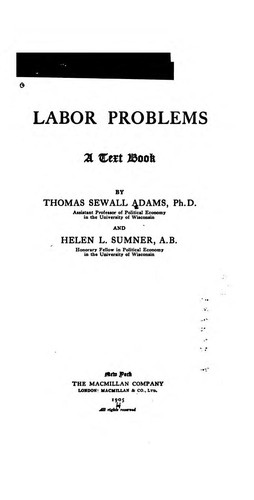 Cover for Labor Problems: A Text Book