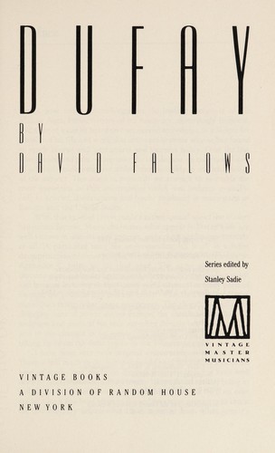 Cover for Dufay