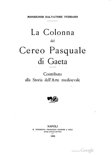 Cover for La colonna del Cereo pasquale di Gaeta