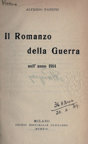 Cover for Il romanzo della guerra nell'anno 1914