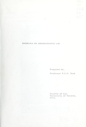 Cover for Materials on administrative law