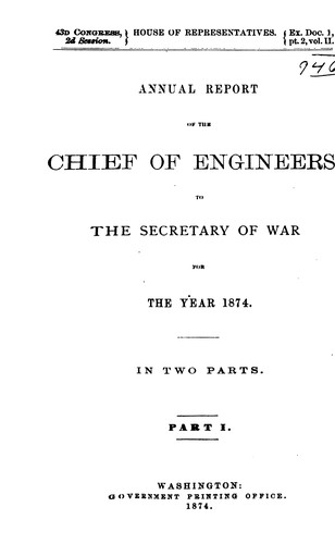 Cover for Report of the Chief of Engineers, U.S. Army