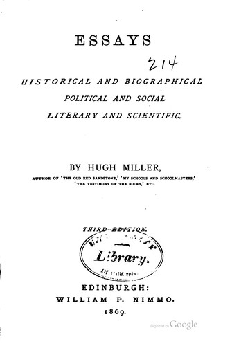 Cover for Essays: Historical and Biographical, Political and Social, Literary and ...