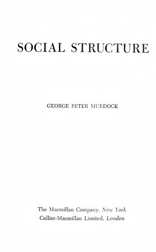 Cover for Social Structure
