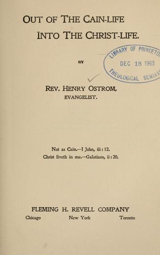 Cover for Out of the Cain-life into the Christ-life