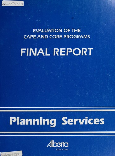 Cover for Evaluation of the cape and core programs for sensory-impaired multi-handicapped children in the province of Alberta