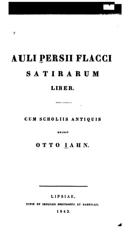 Cover for Satirarum liber: cum scholiis antiquis