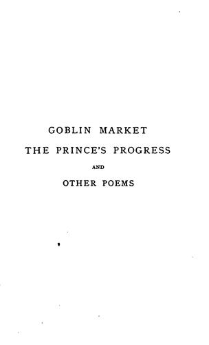 Cover for Goblin Market: The Prince's Progress, and Other Poems
