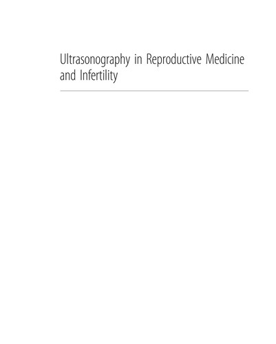 Cover for Ultrasonography in reproductive medicine and infertility