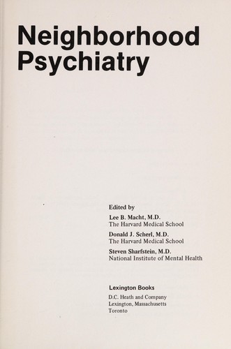 Cover for Neighborhood psychiatry