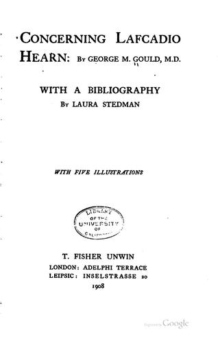 Cover for Concerning Lafcadio Hearn