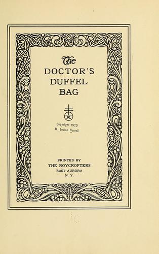 Cover for The doctor's duffel bag.