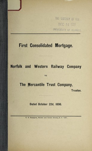 Cover for First consolidated mortgage