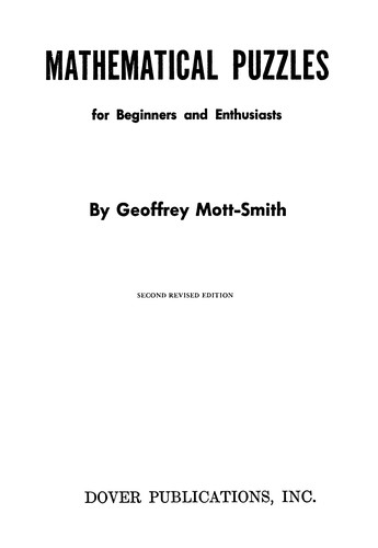 Cover for Mathematical puzzles, for beginners and enthusiasts.