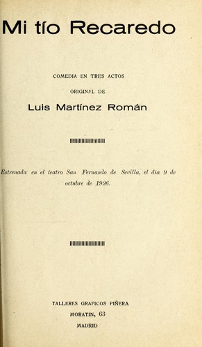 Cover for Mi tío Recaredo