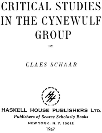 Cover for Critical studies in the Cynewulf group