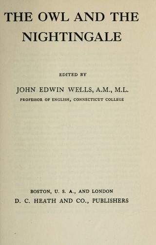 Cover for The owl and the nightingale