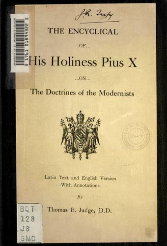 Cover for The encyclical of His Holiness Pius X on the doctrines on the modernists