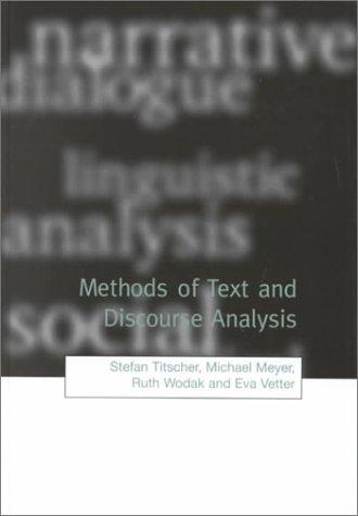Cover for Methods of Text and Discourse Analysis