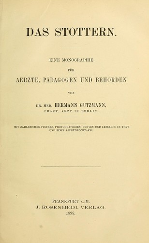 Cover for Das Stottern