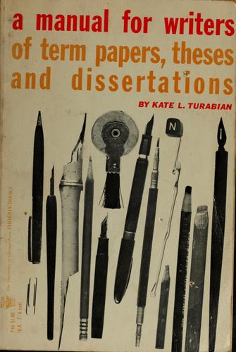 Cover for A manual for writers of term papers, theses, and dissertations.