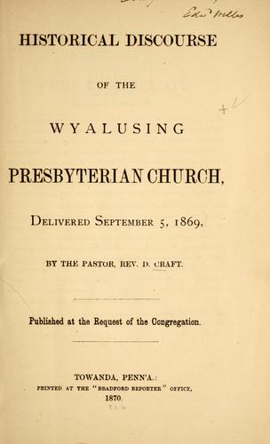 Cover for Historical discourse of the Wyalusing Presbyterian Church