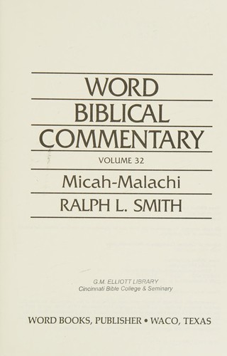 Cover for Micah-Malachi