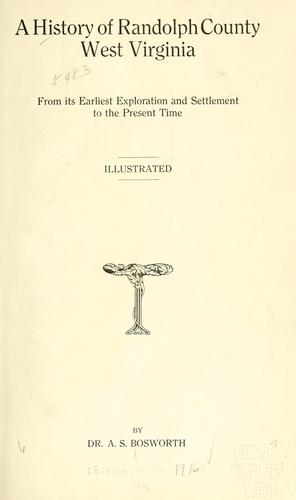 Cover for A history of Randolph County, West Virginia