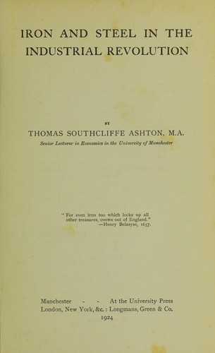 Cover for Iron and steel in the industrial revolution