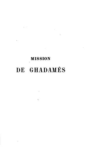 Cover for Mission de Ghadamès