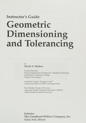 Cover for Geometric Dimensioning and Tolerancing