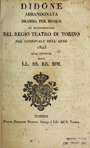 Cover for Didone abbandonata