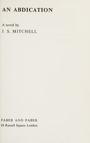 Cover for An abdication