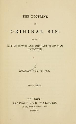 Cover for The doctrine of original sin