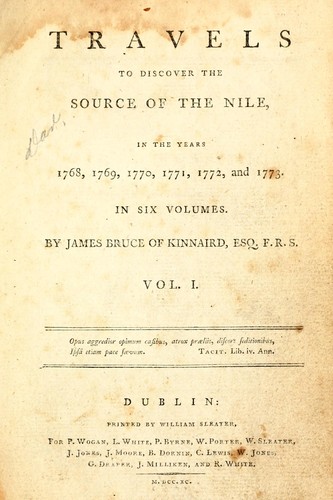 Cover for Travels to discover the source of the Nile
