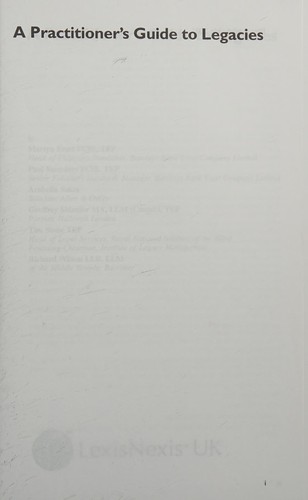 Cover for A practitioner's guide to legacies