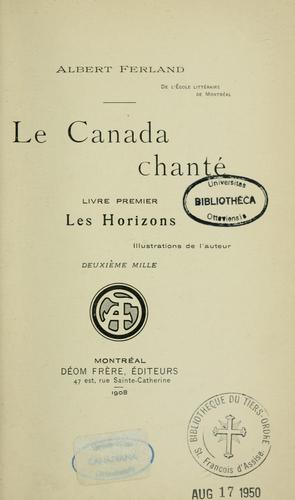 Cover for Le Canada chanté