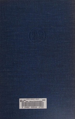 Cover for Functionalism