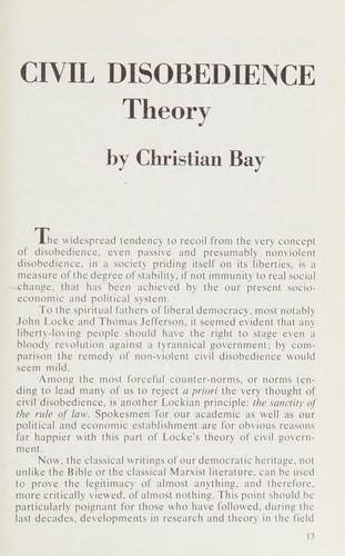 Cover for Civil disobedience