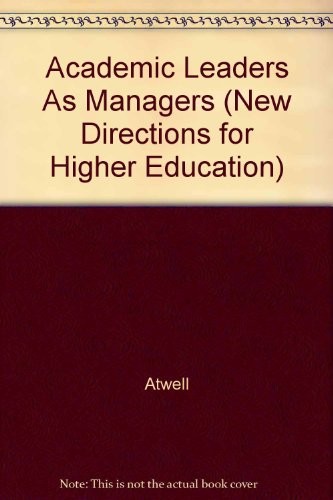 Cover for Academic leaders as managers
